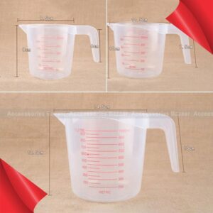 250,500,1000 ML Plastic Measuring Cup Jug Pour Spout Surface Kitchen