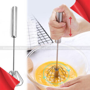 Stainless Steel Semi-automatic Egg Beater On For Fast Useful Egg Stiring Tool