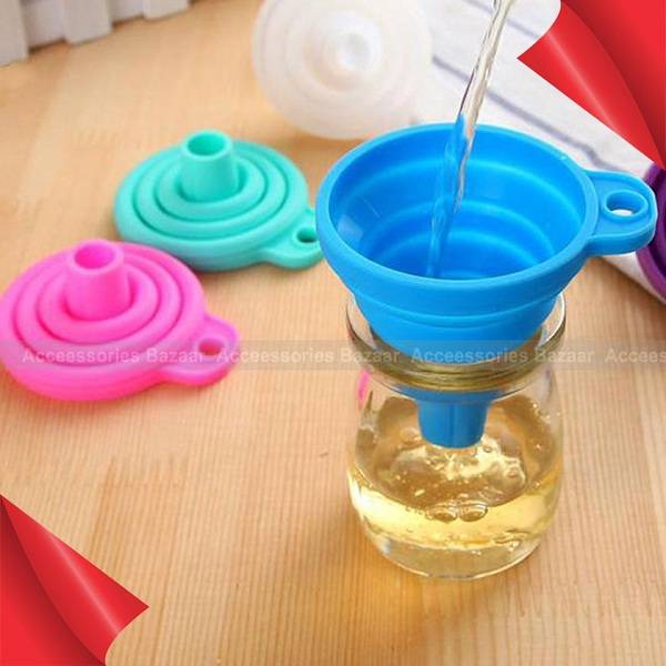 silicone gel collapsible practical foldable funnel hopper kitchen tools Pca 