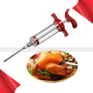 Stainless Steel Needle Meat Injector Marinade Syringe Turkey Cooking BBQ Tool