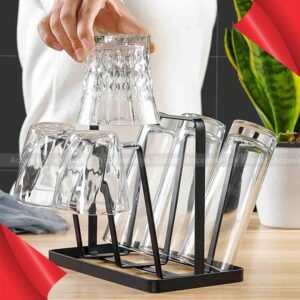 Iron Drain Cup Holder Durable Coffee Mug Rack Glass Cup Hanger Holder