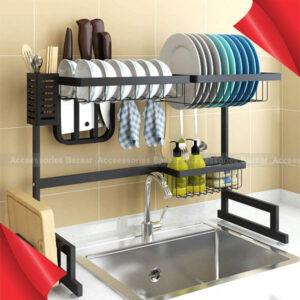 Stainless Steel Dish Rack Drying Over Sink Drainer Shelf for Kitchen