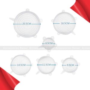6 PCS Silicone Fresh Keeping Cover, Universal Stretch Suction Pot Lids