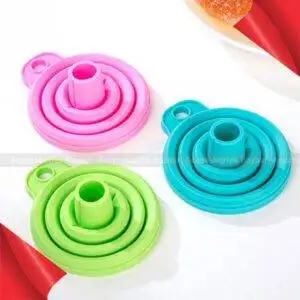 1 pc Funnel High Quality Mini Silicone Gel Foldable Hopper Kitchen