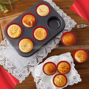 6 Cupcake Muffin Baking Tray Non-Stick Bake ware Cakes