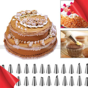 Stainless Steel Cake Icing Pastry Nozzles Decorating Pen 24 Pcs Tools