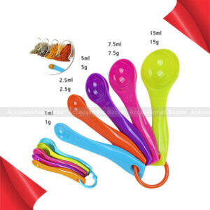 5pcs Measuring Spoons Colorful Plastic (1  2.5  5  7.5 15ml) Baking Spoon