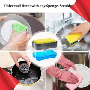 2 in 1 Liquid Soap Dispenser Pump with Sponge Holder