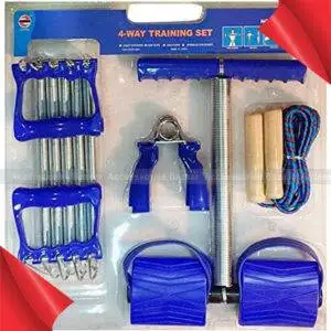 4 Way Training Set Tummy Trimmer Chest Expander Jump Rope Grips