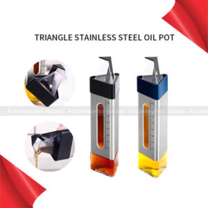 Oil 260ml Refillable Stainless Steel Triangle Seasoning Bottle