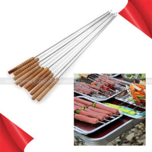 12 Stainless Steel Metal Barbeque Skewer Needle BBQ Kebab Stick