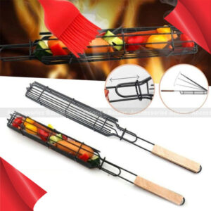 BBQ Grilling Stainless Steel Durable Anti Corrosion Wooden Handle