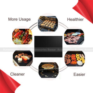 Non-stick BBQ Grill Pad Barbecue Baking Reusable Teflon Cooking Plate