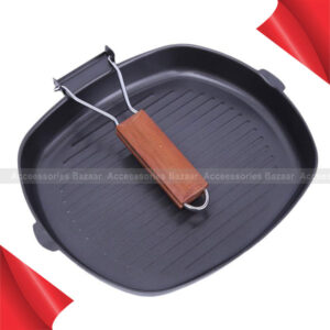 20cm Iron Steak Frying Pan Square Grill Pan Non-stick Foldable