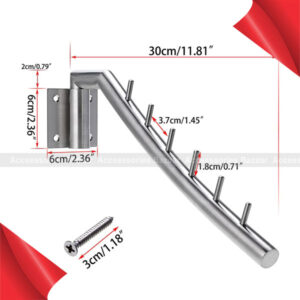 Stainless Steel Wall Mounted Clothes Hanger with Swing Arm Holder