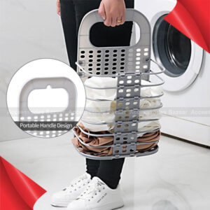 Household Laundry Storage Basket Collapsible Hamper Punching