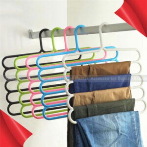 Multi-functional 5 Layers S Shape Pants Hanger Trousers Holder Scarf Rack Hold