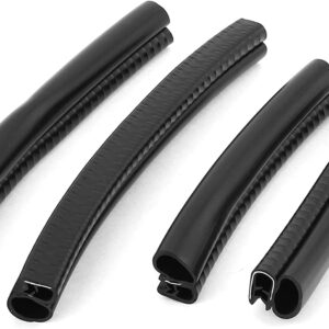 4pcs Black Solid Rubber Door Edge Sealing Strip Guard Buffer Protector for Car