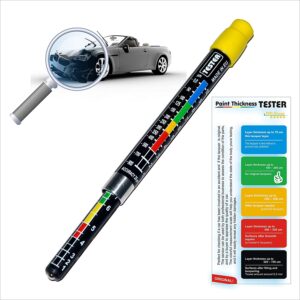 Paint Thickness Tester Meter Gauge, Paint Coating Tester, Car Body Damage Detector, with Magnetic Tip, and Measurement Scale, Crash-Test Check, Water Resistant,