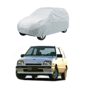 Suzuki Mehran Top Cover Silver Full Car Cover Outdoor Car Body Cover