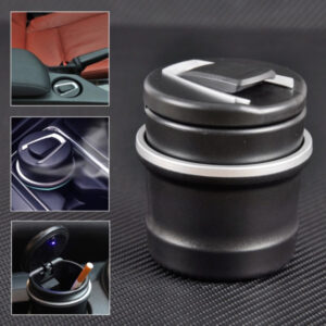 Bmw Portable Car Cigarette Smokeless Ashtray Holder Tray with Cool Blue LED Light