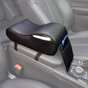 Car Armrest Cushion,Memory Foam Car Armrest Pad,Auto Center Console Armrest Pillow with Phone Holder Storage Bag Universal Fit for Most Car