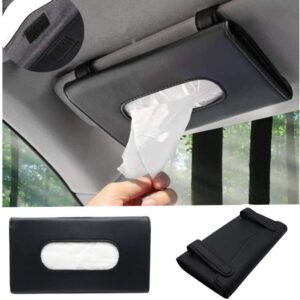 Car Sun Visor Tissue Box, PU Leather Car Napkin Holder, Hanging Paper Storage Cases for Auto Sun Visor & Auto Interior Storage Decoration