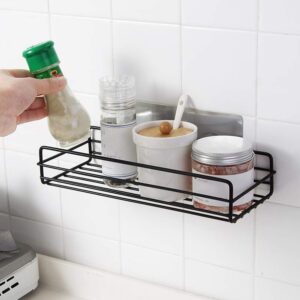 Multipurpose Strong Magic Sticker Metal Powder Coated Wall Holder Storage Box Shower Rack Shelf for Kitchen Bathroom