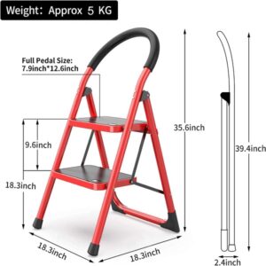 2 Steps Anti-Skid Iron Ladder Dormitory Stepladders Courtyard Repair Ladder Family Ladder Stool/Pedal