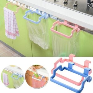 Multi-functional Plastic Cabinet Organizer Kitchen Hanging Garbage Trash Bag Holder Cloth Towel Rack