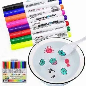 12 Marker And 1 Spoon Multicolor Magical Floating Water Marker Painting Pen for Kids