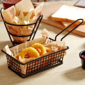 French Fries Basket Portable Stainless Steel Chips Mini Frying Basket Strainer Fryer Kitchen Cooking Chef Mesh Basket Colander