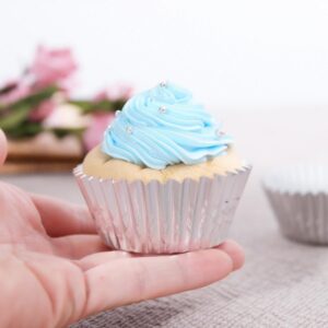 100Pcs Cake Cups Grease-Proof Heat Resistant Aluminum Foil Cupcake Liners Wrappers Baking Supplies