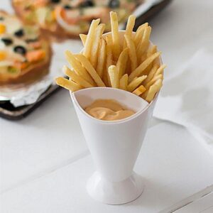 Snack Cone Stand + Remove Dip Holder for Fries Chips Finger Food Home Restaurant