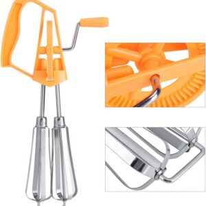 Stainless Steel Manual Whisk Egg Beater Rotary Handheld Egg Frother Mixer Cooking Tool Kitchen