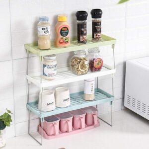 Support Storage Kitchen One Tier Organiser Shelf Jar Rack Pantry Practical Cupboard Convenient