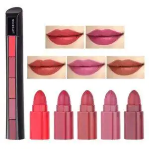 5 Color Matte Lipstick Set Velvet Lip Stick Non-stick Lip Gloss Long Lasting Waterproof Red Lipstick Makeup Mini Lipstick Set