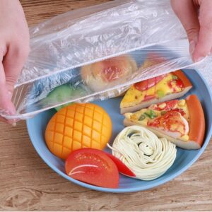 100PCS Disposable Plastic Wrap Cover Household Refrigerator Food and Fruit Wrap Dust proof Plastic Wrap