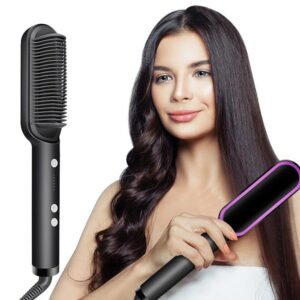 Electric Hair Brush 2 In 1 Hair Curler Brush Hair Comb Straighteners Curling Hair Iron