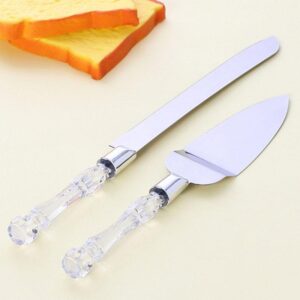 2pcs/set Personalized Wedding Cake Knife Cheese Pizza Shovel Cutter Stainless Steel Spatula Decorating Tools Birthday Party Decor