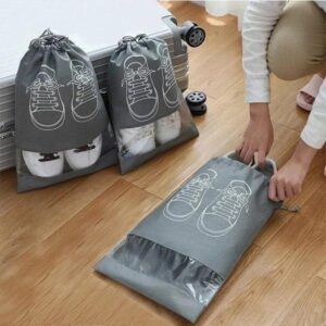 Waterproof Shoes Bag Travel Drawstring Non Woven Travel Bag for Shoes Storage Dust proof Bag Pouch
