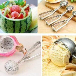 Ice Cream Scoop Mechanical Cookie Scoop Stainless Steel Anti-Freeze Ball Spoon