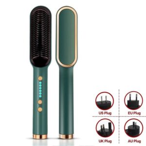 Electric Hair Brush 2 In 1 Hair Curler Brush Hair Comb Straighteners Curling Hair Iron