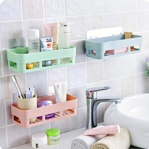 Punch-free Bathroom Shelf Plastic Toilet Bathroom Vanity Wall Hanging Bathroom Storage Rack Basket No Trace Stickers