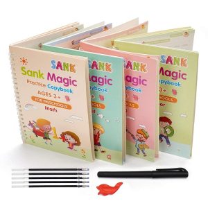 Magic Practice Copybook for Kids, Reusable – Number & Letter Tracing Books, Drawing & Math Practice Books – Print Handwriting Workbook (4 Book + 10 Refill) Ages 3-6