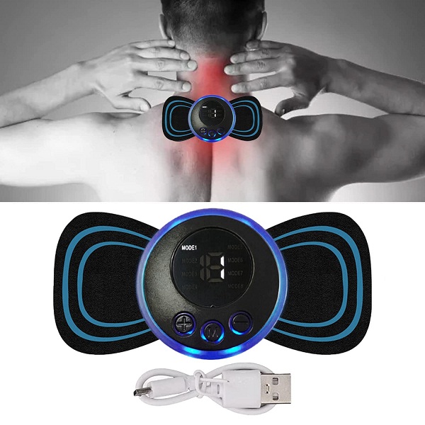Body Massager,Wireless Portable Neck Massager with 8 Modes and 19 Strength Levels Rechargeable Pain Relief EMS Massage Machine for Shoulder,Arms,Legs,Back Pain for Men and Women