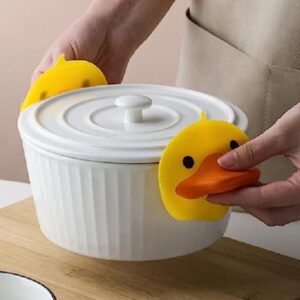 Cute Duck Silicone Pot Holder,Silicone Potholders for Kitchen,Cute Duck Hot Plate Pot, Mini Oven Mitts Heat Resistant Gloves heat resistant
