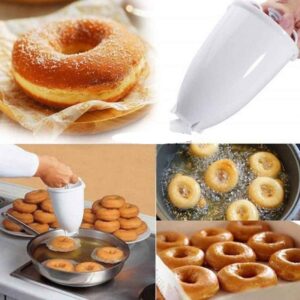 Plastic Doughnut Donut Maker Machine Mold DIY Tool Kitchen Pastry Making Bake Ware Stainless Steel White