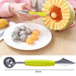 Melon Ballers, 2 in 1 Scoop and Fruit Carving Knife, Stainless Steel Dual-Purpose Salad Spoon, Baller Cutter for DIY Decor Watermelon