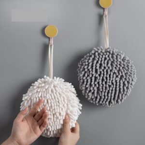 Hanging Hand Towels Ball No Hair Removal Microfiber Absorbent Dish Cloth,Quick Dry Soft Absorbent Microfiber Hand Towels